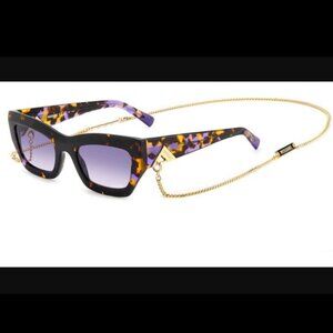 NWOT - MISSONI - Sunglasses in Havana / Violet with gold chain